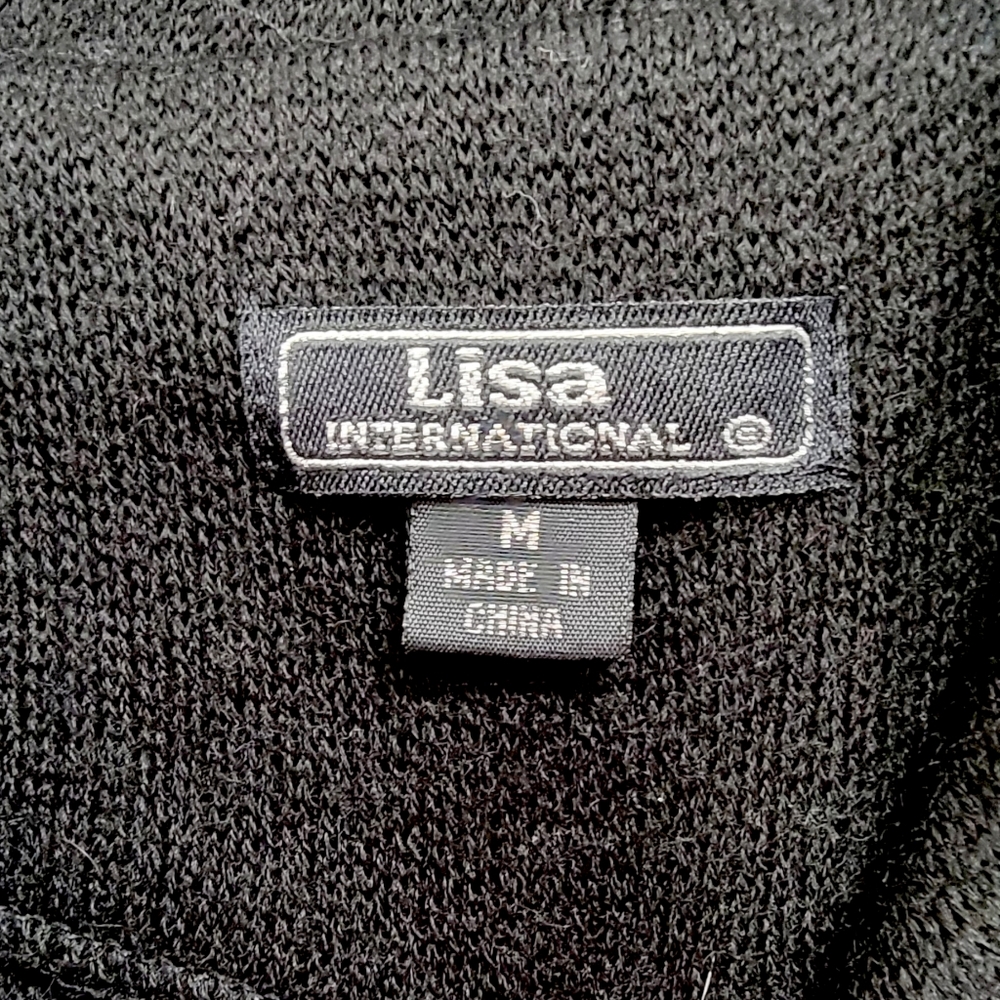 Lisa International Black Button Down Wool Blend 1/2 Sleeve Coat - Picture 9 of 14